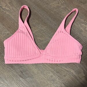 SHEIN Pink Ribbed Bralette